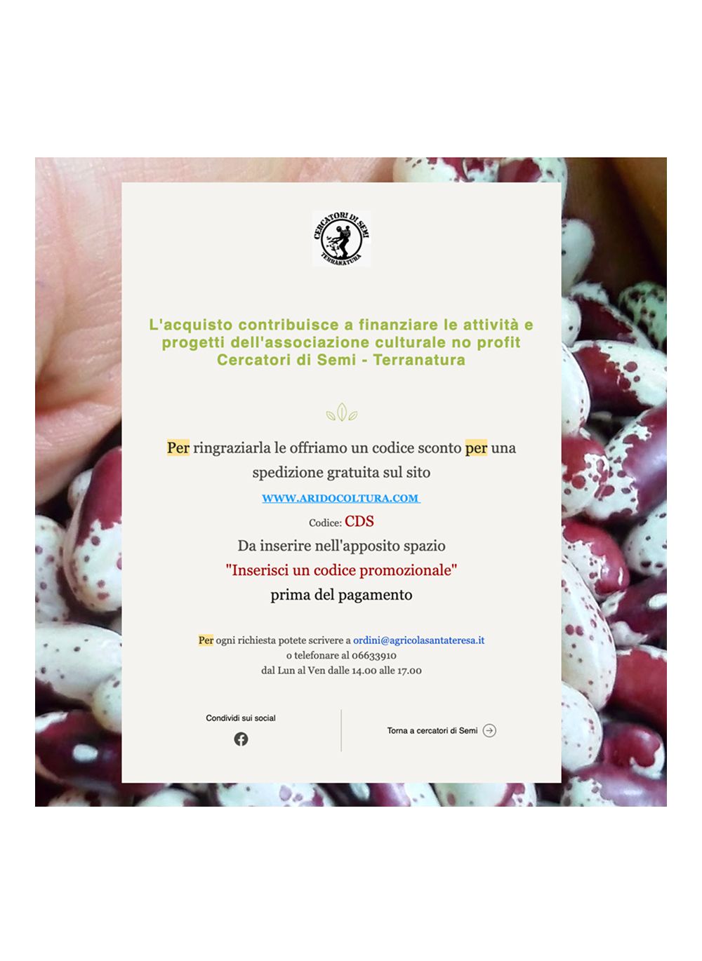 Flusso Post-Acquisto Cercatori di Semi